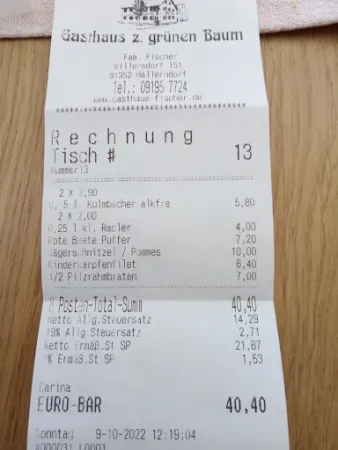 Bild von Gasthaus Fischer zum grünen Baum