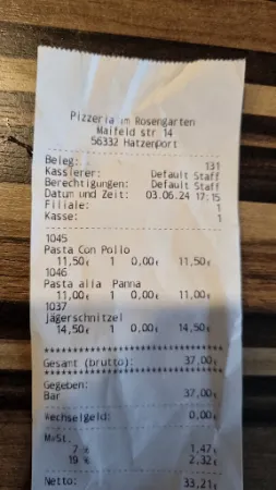 Bild von Pizzeria Rosengarten in Hatzenport