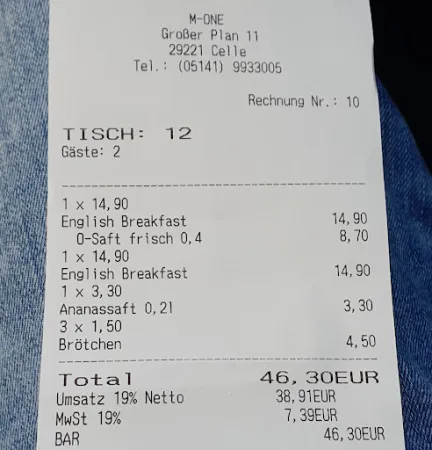 Bild von M-ONE Cafe-Bar Restaurant Celle