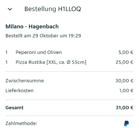 Bild von Pizzeria Milano Hagenbach