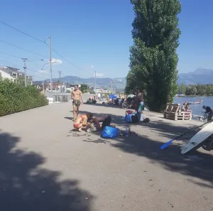 Fish crisps at the lake