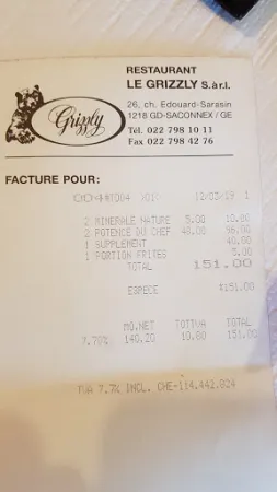 Bild von Restaurant Le Grizzly Sàrl