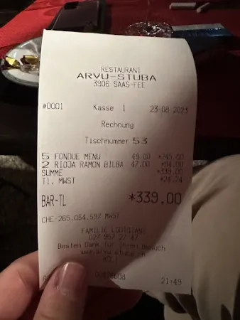 Bild von Restaurant STEINBOCK Saas-Fee (Arvu Stuba)