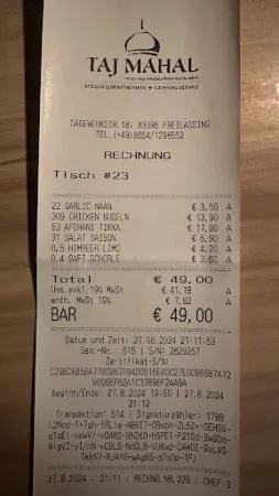 Bild von Taj Mahal indische Restaurant